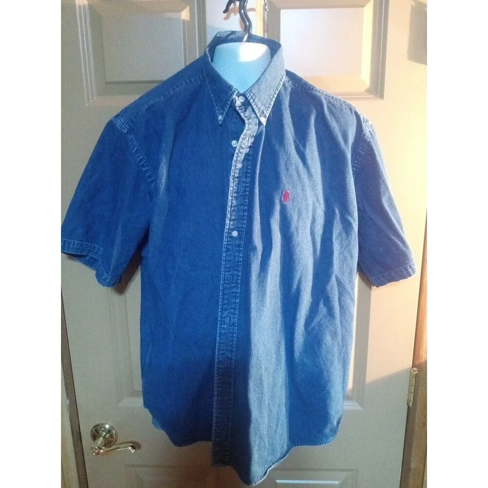 Polo Ralph Lauren Blue Denim Short Sleeve Classic Fit  Button Up Men'XXL